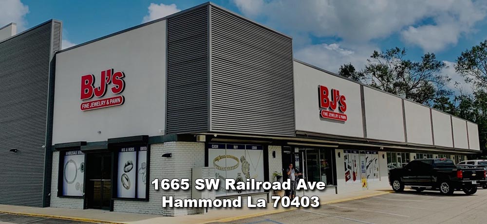 BJ’s Fine Jewelry and Pawn storefront at 1665 SW Railroad Ave, Hammond, LA 70403