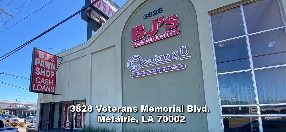 BJ’s Pawn Shop storefront at 3828 Veterans Memorial Blvd in Metairie, LA